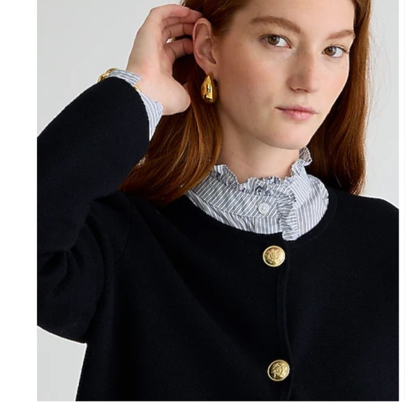 J.Crew Giselle Sweater-Blazer Cardigan Black Large - Picture 2 of 14